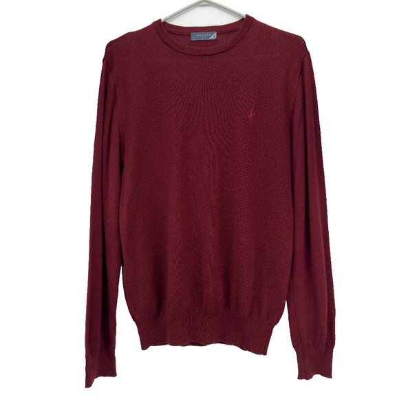 Bayard 1925 Wool Blend Made in Italy Burgundy Crewneck Sweater Size M - Picture 2 of 8